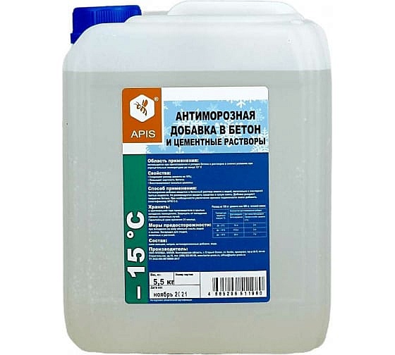 Антиморозная добавка в бетон APIS (-15 градусов, канистра, 5,5 кг)