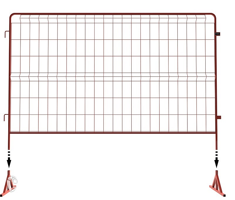 Передвижное ограждение В1500*Ш2500 (серия С) из трубы 20х20. RAL2004