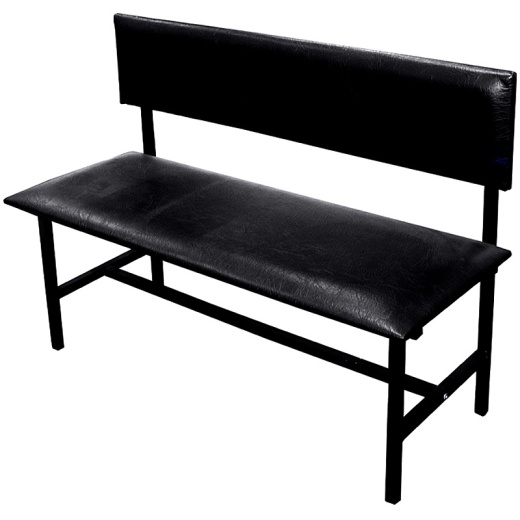 Банкетка со спинкой Берта+, к/з 1 кат., каркас черный 1500х475х865мм