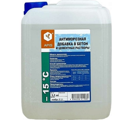 Антиморозная добавка в бетон APIS (-15 градусов, канистра, 5,5 кг)