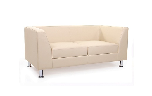 Диван офисный Дерби 2-х местный экокожа Euroline 907 бежевый 1520х770х670 мм