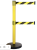 Индустриальная стойка BarrierBelt® 511Y  с двумя сигнальными желто-черными лентами 3,65 м