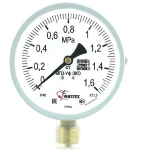 Манометр МП3-Уф исп ЭКО 0-1,6 МПа кт.1,5 d.100 IP40 M20*1,5 РШ