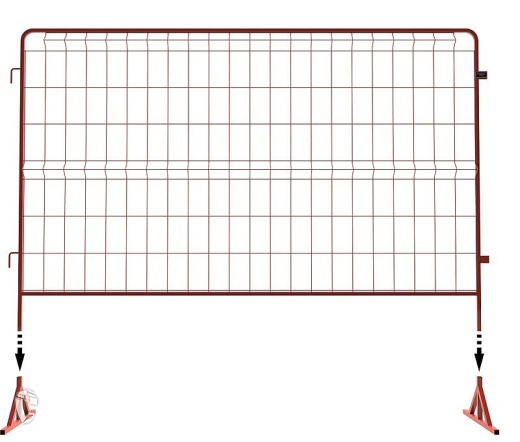 Передвижное ограждение В1500*Ш2500 (серия С) из трубы 20х20. RAL2004